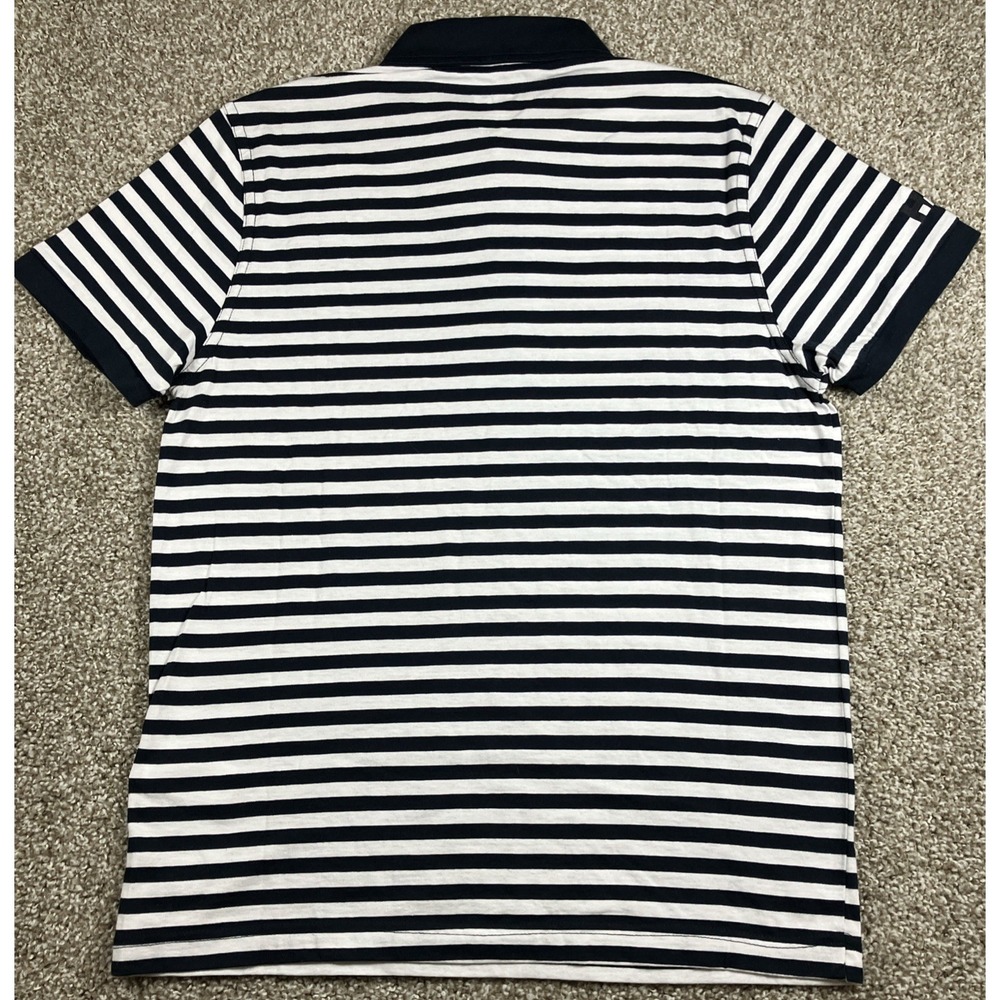 HELLY HANSEN FJORD POLO Shirt Navy Blue Stripe Men's Size Small NEW Regular Fit - Picture 7 of 9